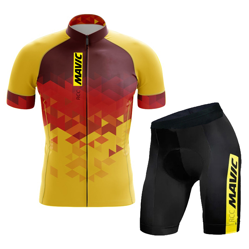 Mavic-トライアスロン用の男性用サイクリングセット,半袖 - Cycling Gear Jersey のレビューと価格