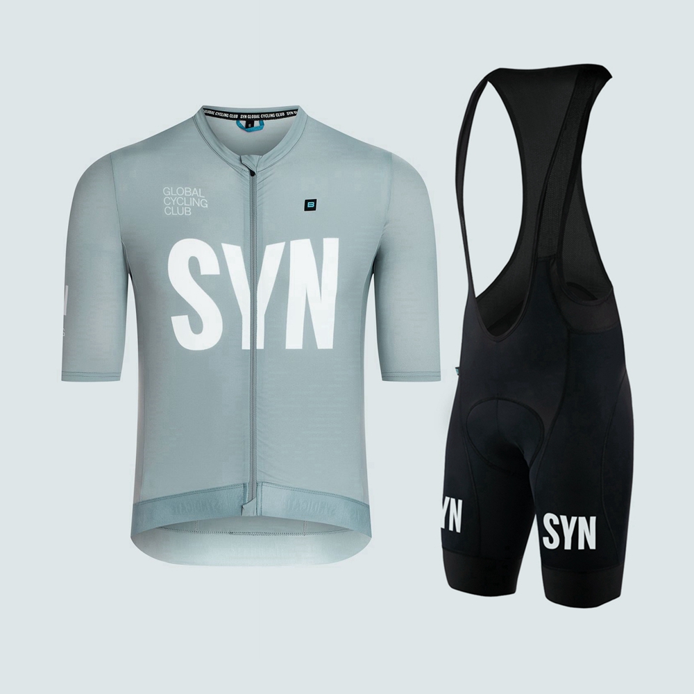 シルバーグレーの半袖サイクリングジャージとビブショーツメンズ - Cycling Gear Brands のレビューと価格